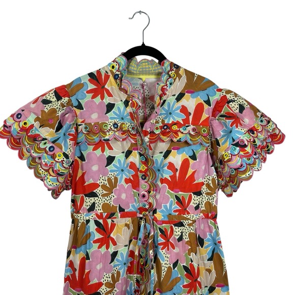 NEW Celia B Freya Dress Floral Multicolor Button Down Maxi Dress A-line Large - Picture 5 of 14